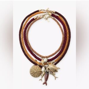 ZARA NWT Set of 4 Rope Necklaces with Fish, Turtle, Marine Charms